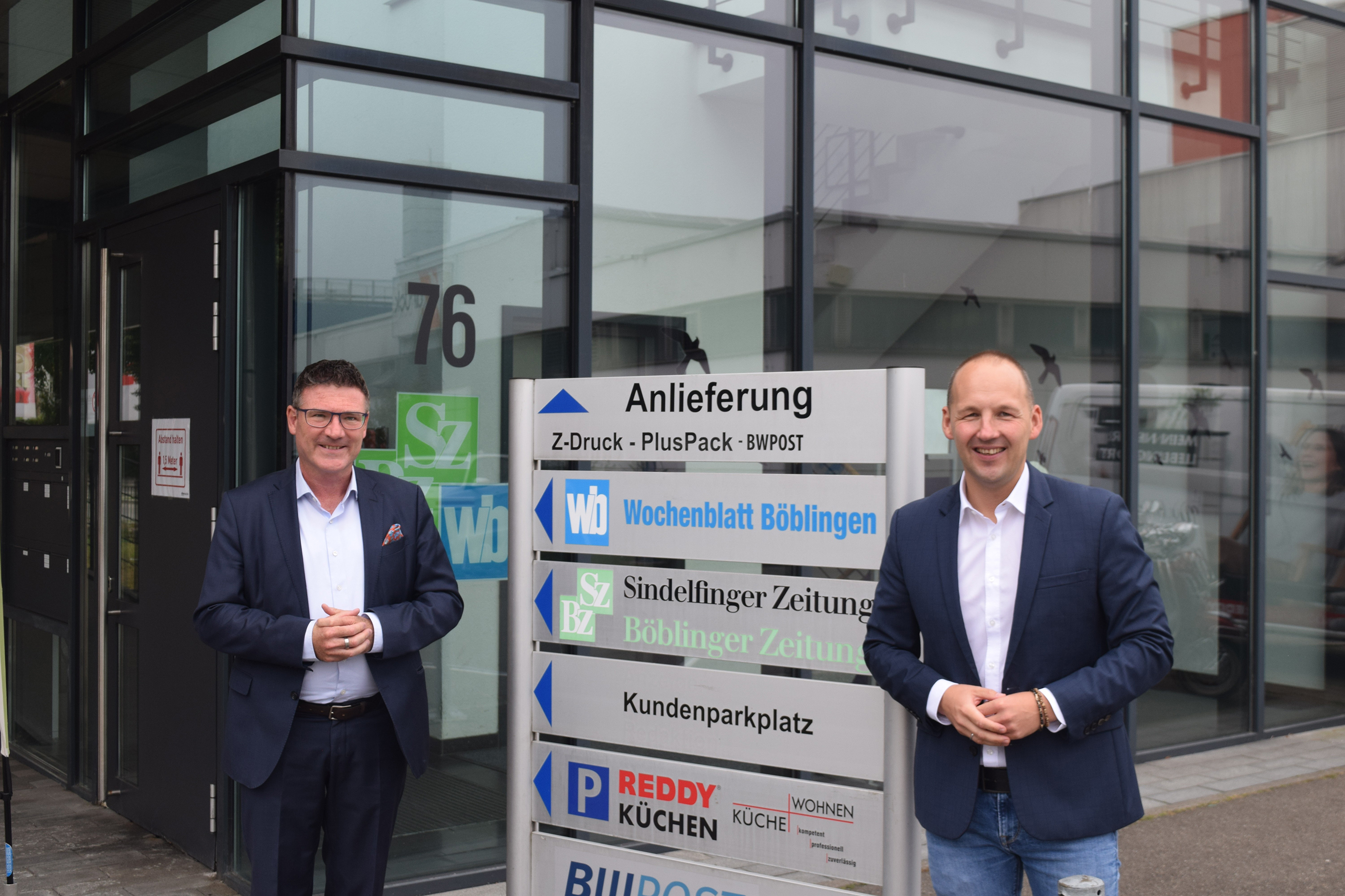 Dr. Stefan Kaufmann (links), Innovationsbeauftragter „Grüner Wasserstoff“ der Bundesregierung, besuchte gemeinsam mit dem Böblinger CDU-Bundestagsabgeordneten Marc Biadacz die SZ/BZ-Redaktion.  Bild: Krauter