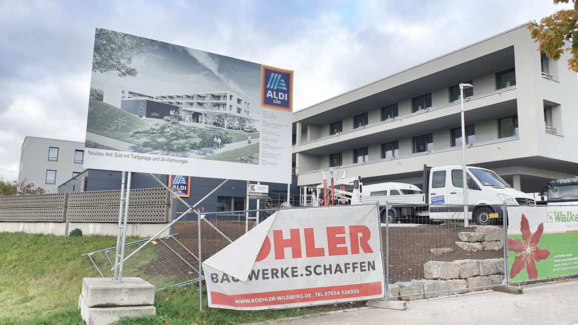 Die neue Aldi-Filiale in Maichingen ist fast fertig, am 16. November ist Eröffnung. Bild: Wegner