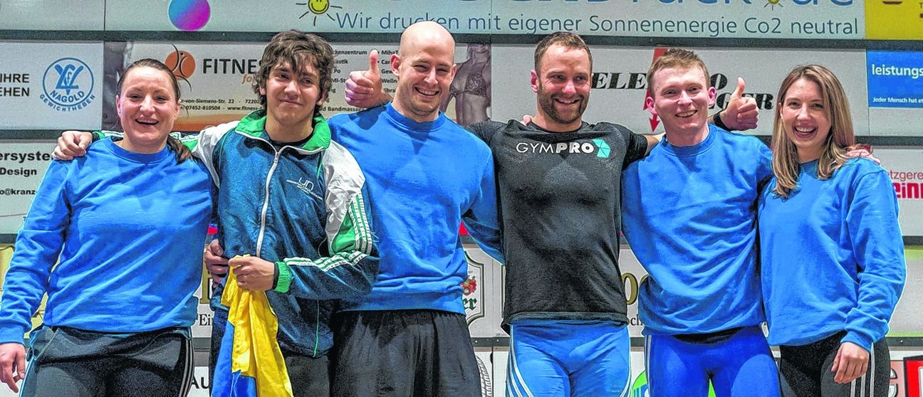 Das Mannschaftsfoto vom letzten Wettkampf. Von links: Anja Ammer, Cristhian Gereda, Marcel Dingler, Dennis Hildebrandt, Sebastian Pawlik, Isabelle Kurth.