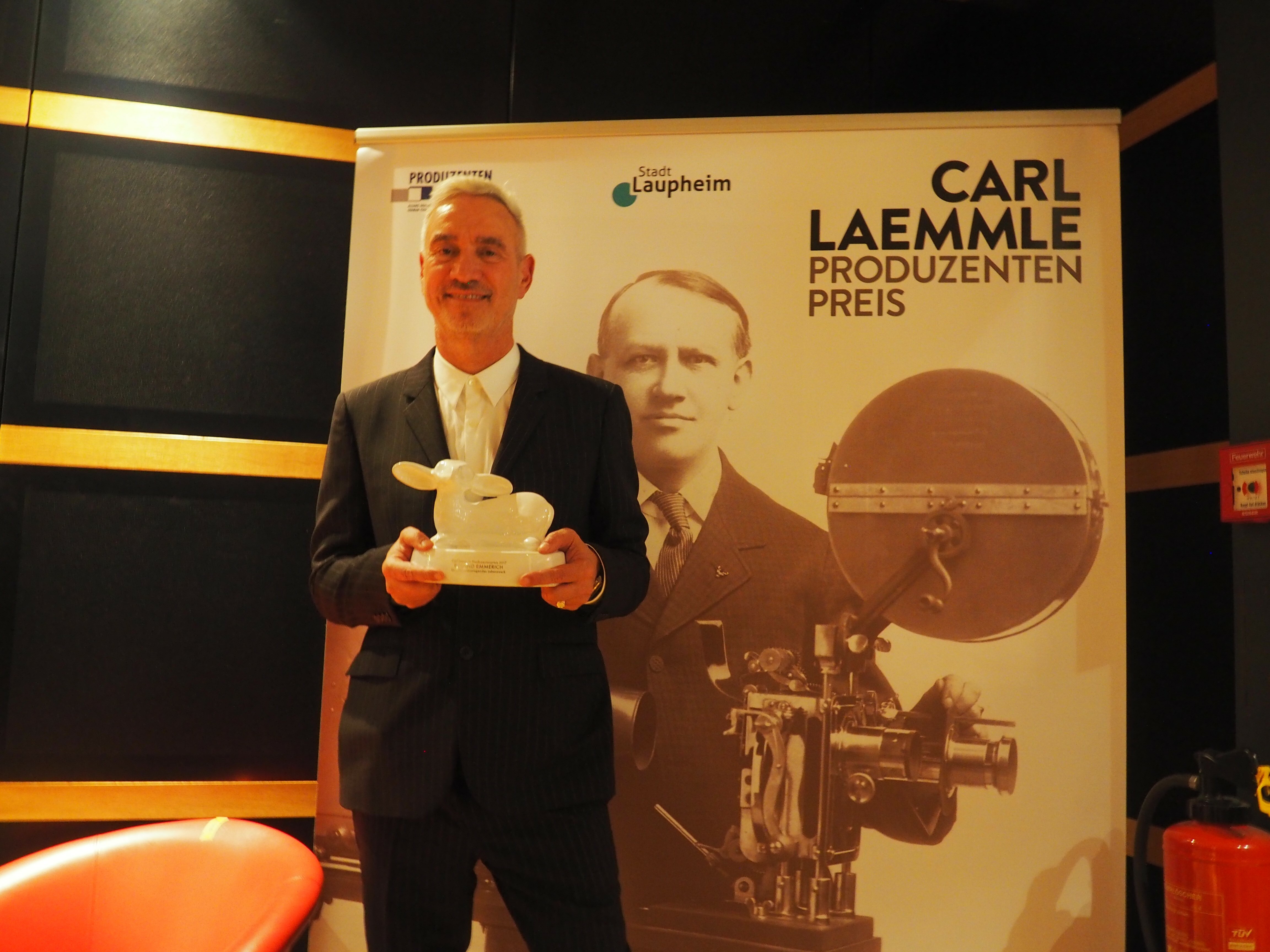 Roland Emmerich 2017 in Laupheim bei der Verleihung des Carl-Laemmle-Preises. Bild: z