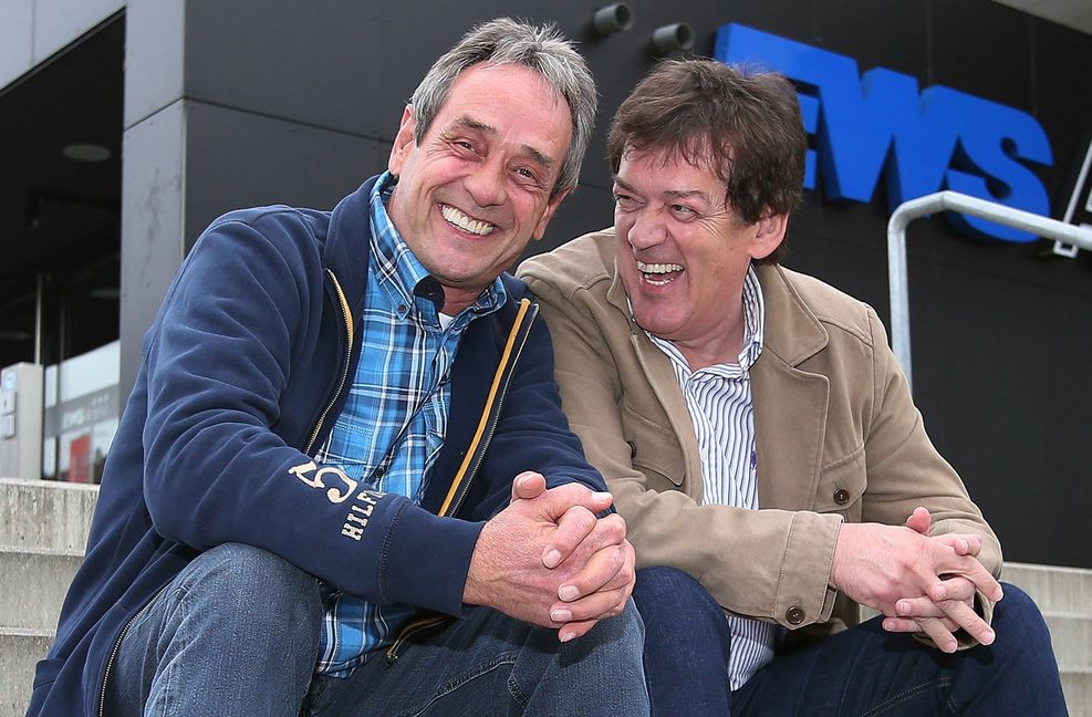 Zwei erfahrene Handball-Trainer: Rolf Brack (li.) ist mit 67 Jahren wieder im Trainergeschäft, Velimir Petkovic (64) coacht  die russische Handball-Nationalmannschaft und ZSKA Moskau. Foto: Baumann