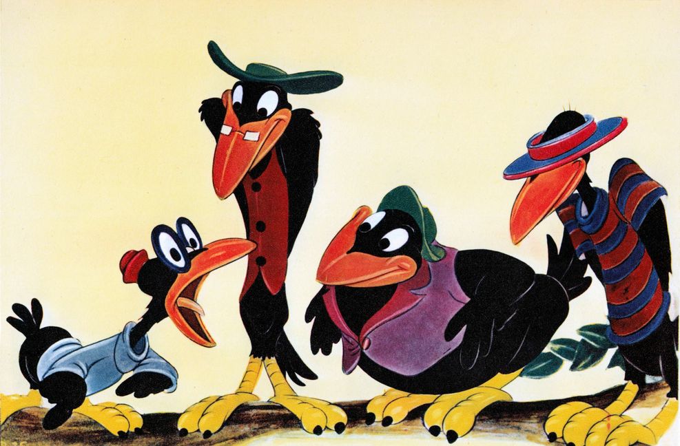 „Dumbo“ (1941):  Karikaturen von  Afroamerikanern in Gestalt von Krähen