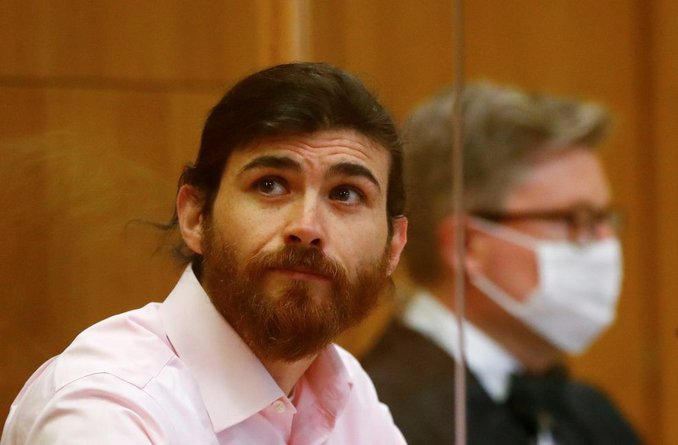 Franco A. vor dem Oberlandesgericht Frankfurt. Foto: dpa/Kai Pfaffenbach
