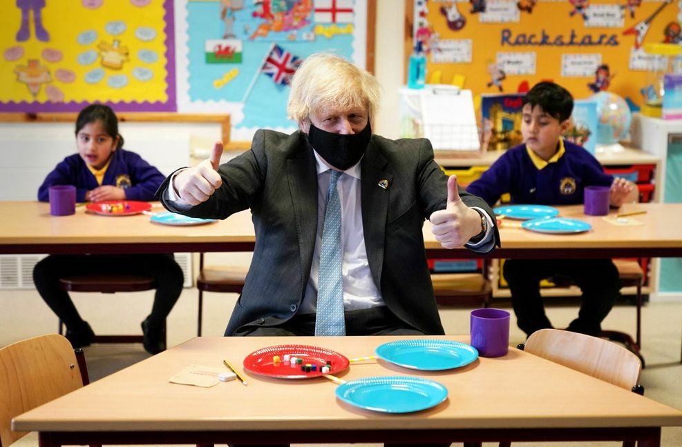 Der britische Premier Boris Johnson wurde für sein Krisenmanagement in der Pandemie zunächst kritisiert und verzeichnet jetzt Erfolge beim Impfen. Foto: dpa/Christopher Furlong