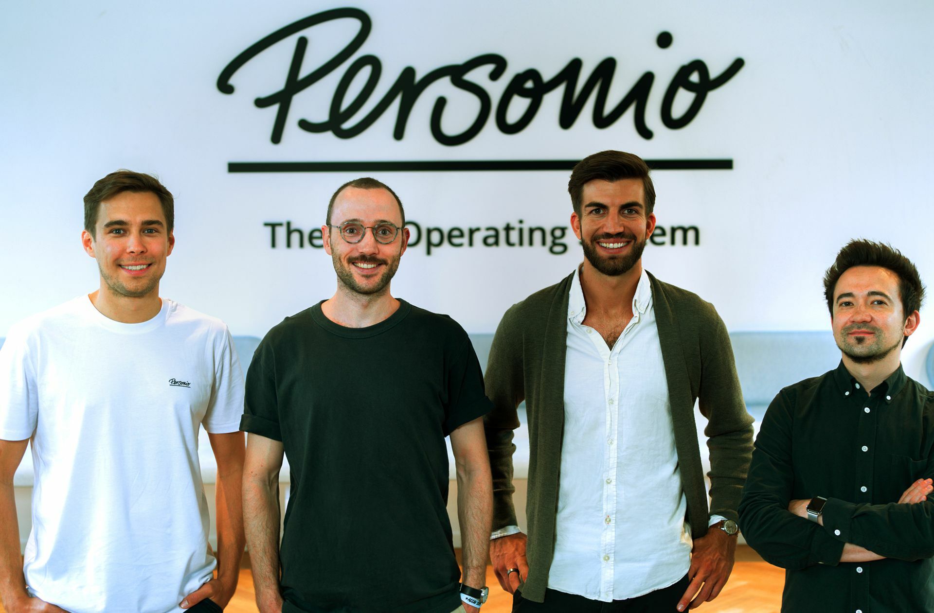 Die vier Personio-Gründer (von links)  Ignaz Forstmeier, Roman Schumacher, Hanno Renner und Arseniy Vershinin.