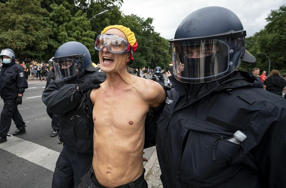 Es gab auch Festnahmen in Berlin.
 Foto: dpa/Fabian Sommer