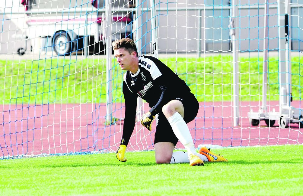 Holzgerlingens Torhüter Malte Bonertz wuchs beim 2:0 gegen Gechingen über sich hinaus. Bild: Photo 5/A