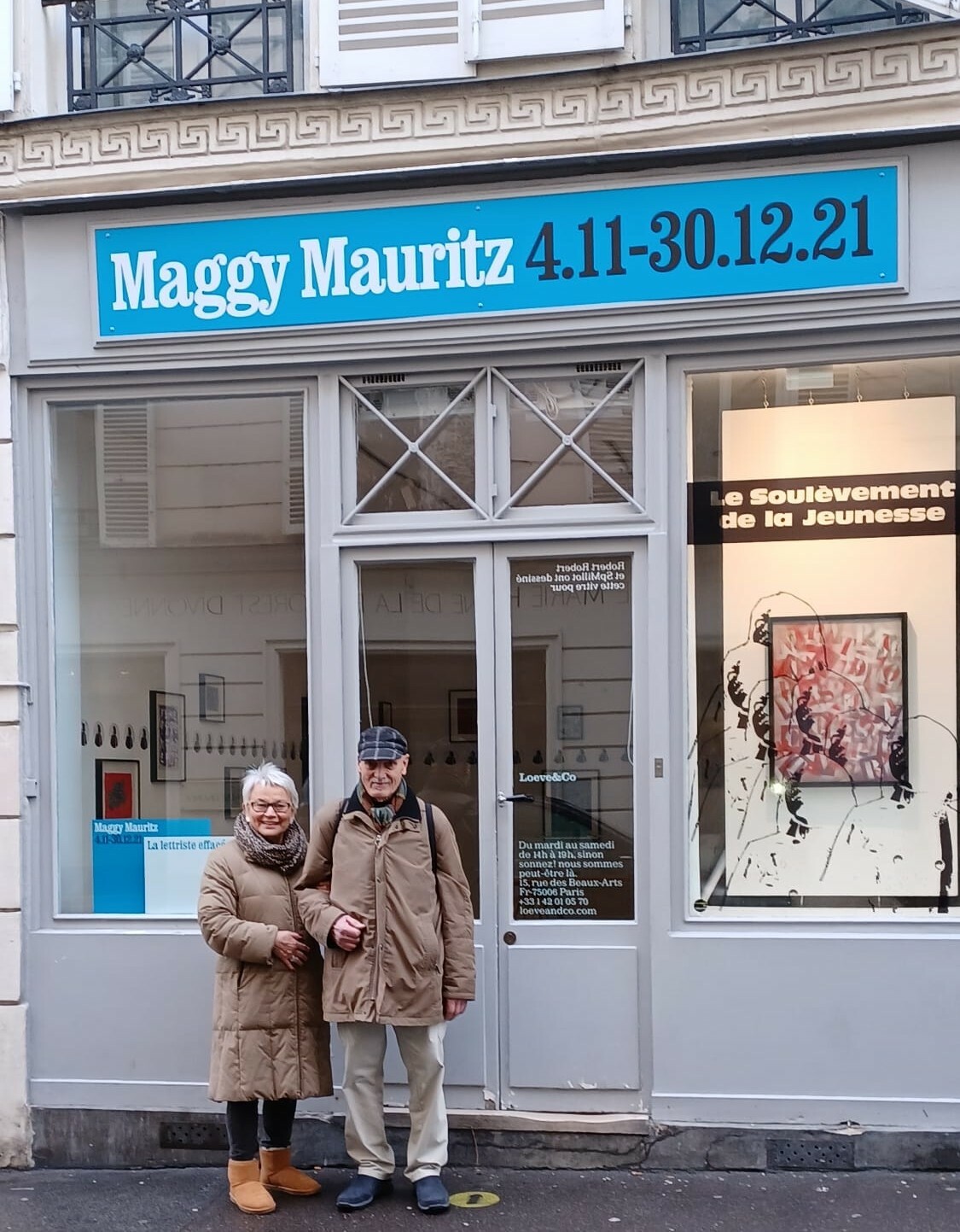 Das Ehepaar Sig und Dieter Brommer gehört zum engen Freundeskreis der Künstlerin. Hier beim Besuch der Ausstellung in Paris zu sehen. Bild: z