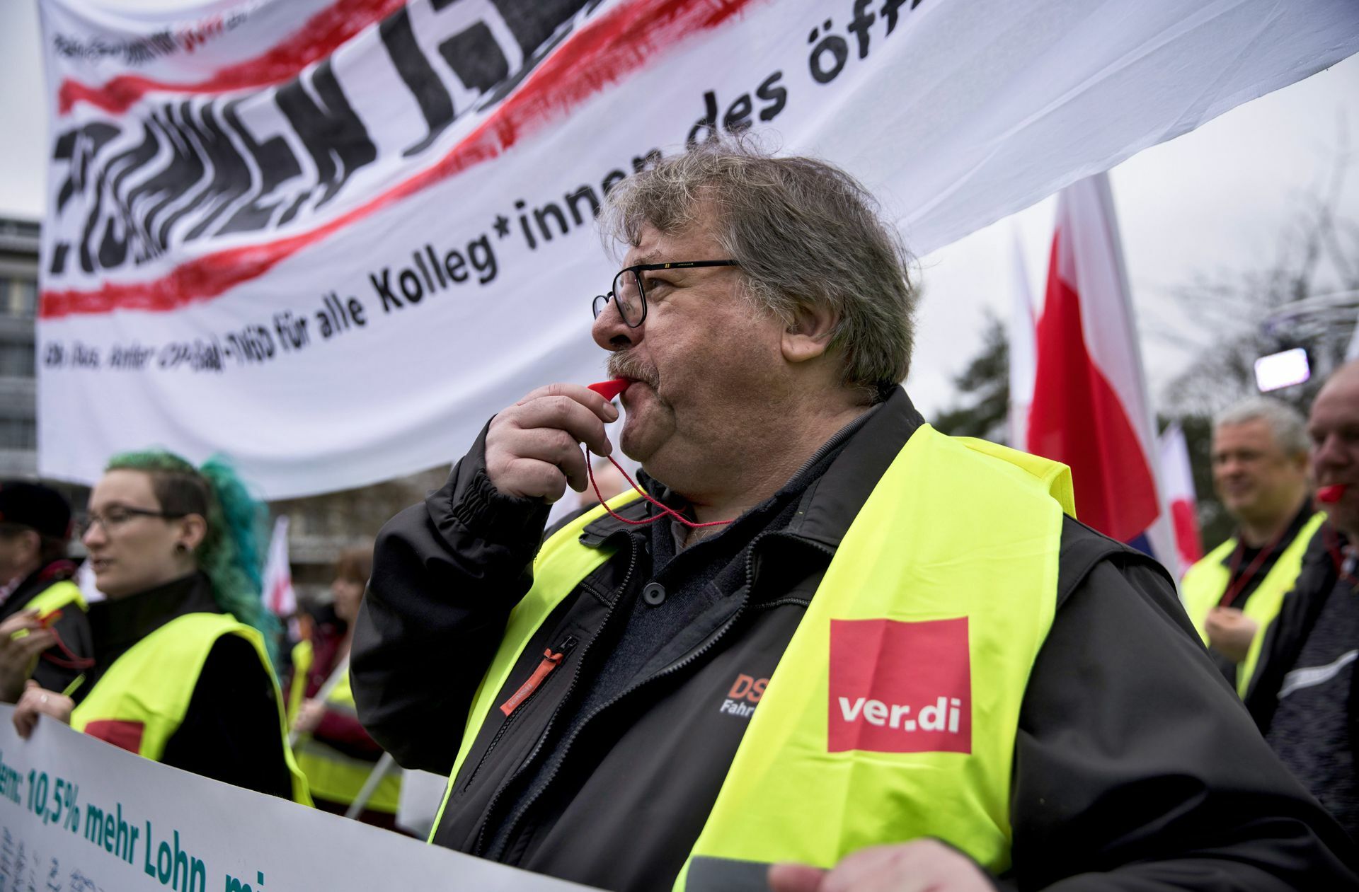 Protest am Verhandlungsort in Potsdam