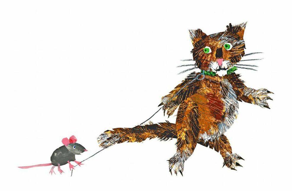 Die Maus fängt die Katze. Eine Zeichnung aus dem Buch „Quatschparade“. Foto: Gerstenberg Verlag