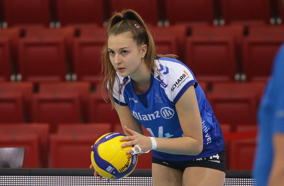 Helena Dornheim, Außenangriff. Das Angriffstalent des MTV ist in das Erstliga-Team aufgestiegen. Ihr Vater Michael Dornheim ist übrigens deutscher Rekordnationalspieler im Volleyball.
 Foto: www.imago-images.de