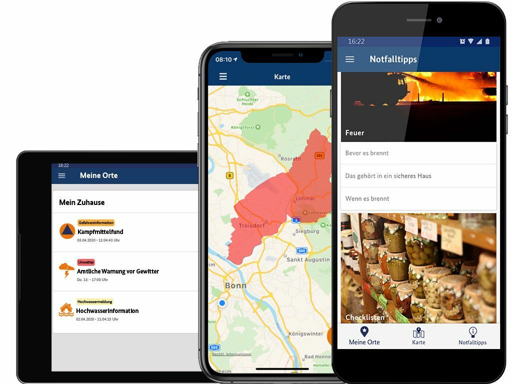 Auch Rainer Just, Feuerwehrkommandant der Stadt Sindelfingen und Leiter des Amts für Feuerwehr und Bevölkerungsschutz, empfiehlt, sich die Warn-App Nina aufs Smartphone zu laden.
Bild: Bundesamt für Bevölkerungsschutz und Katastrophenhilfe/z