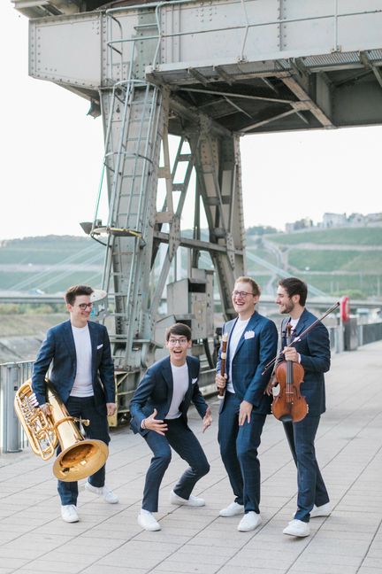 Fabian, Jonathan,  David und Lukas Hanke: kreativ im Lockdown, aber jetzt geht es erst richtig los (von links). Bild: z