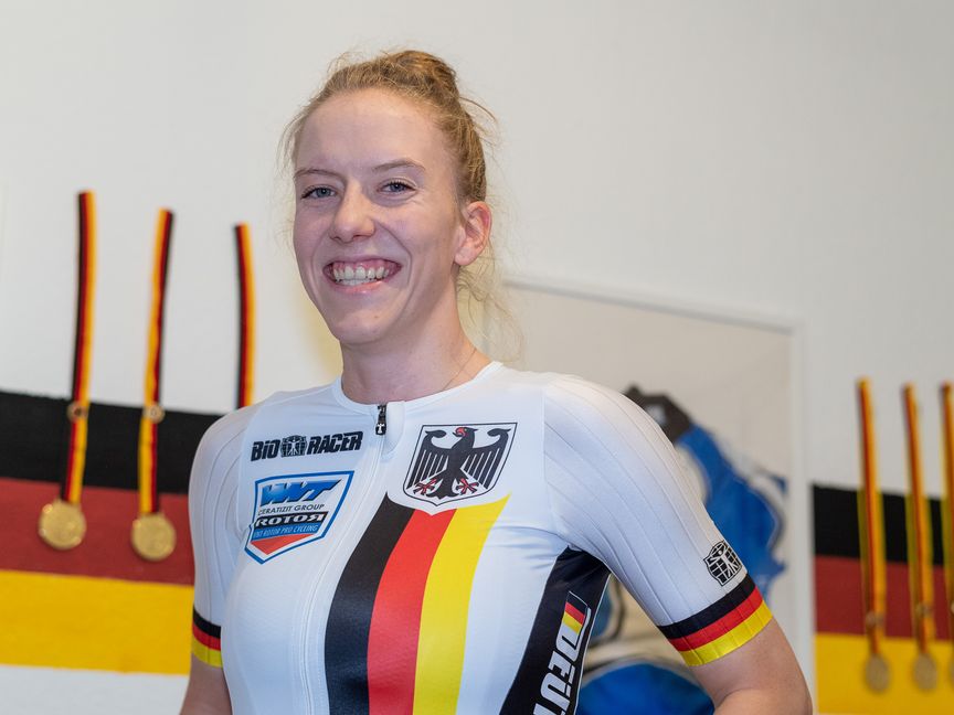 Franziska Brauße ist mit dem Bahnvierer in Tokio Olympiasiegerin geworden. Bild: Eibner/Sascha Walther
 Eibner-Pressefoto