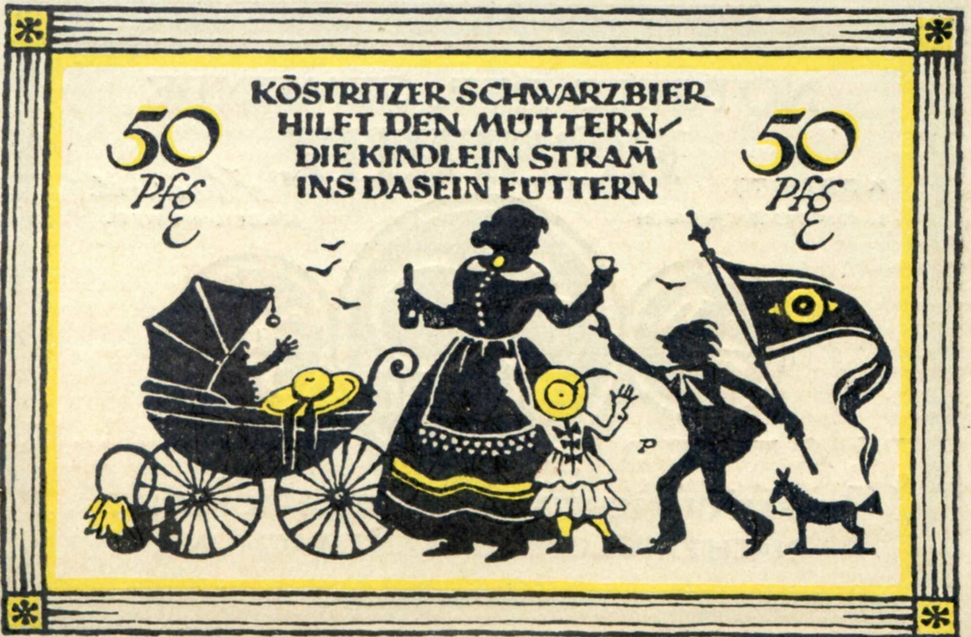Die Köstritzer machen ihr Papiergeld zur Reklamefläche.