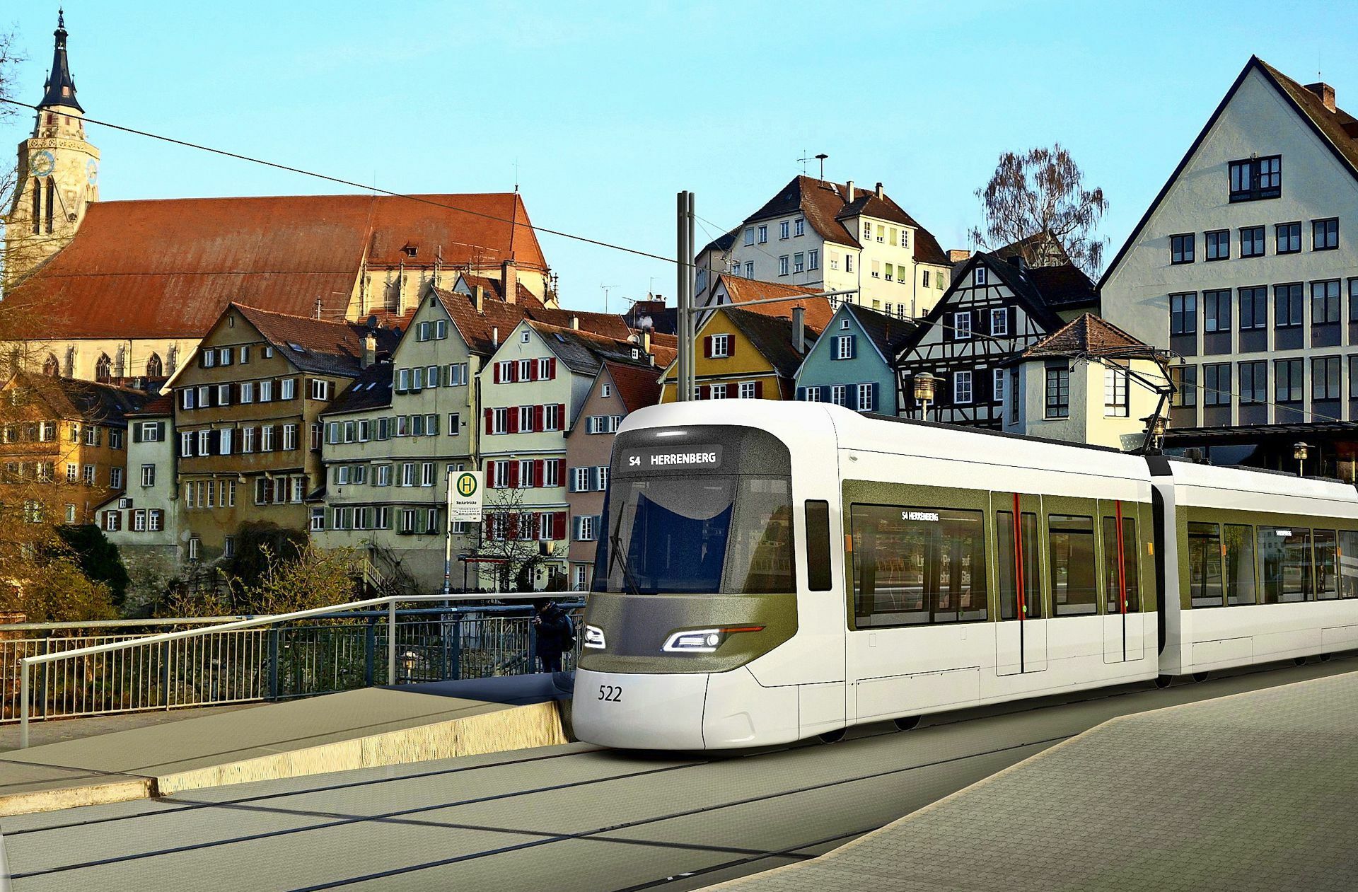 Über die Tübinger Neckarbrücke sollen eines Tages die Züge der Regionalstadtbahn Neckar-Alb rollen.