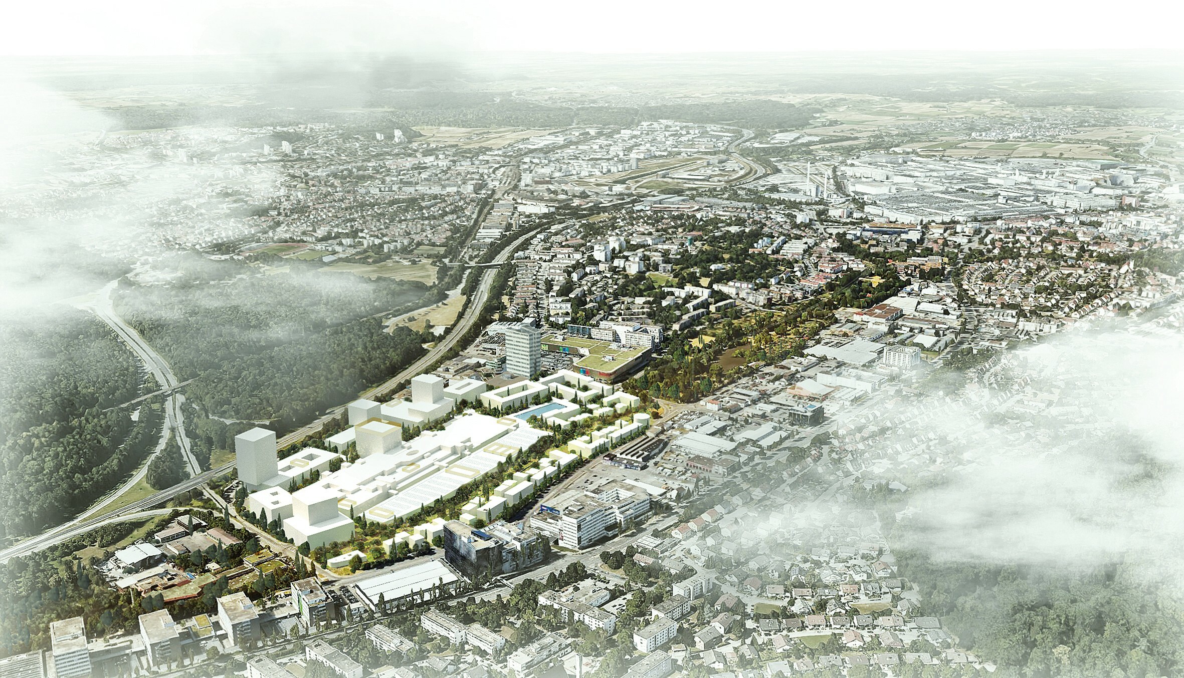 So stellen sich die Planer die Entwicklung des Sindelfinger Ostens vor.     Bild: Werk Arkitekter