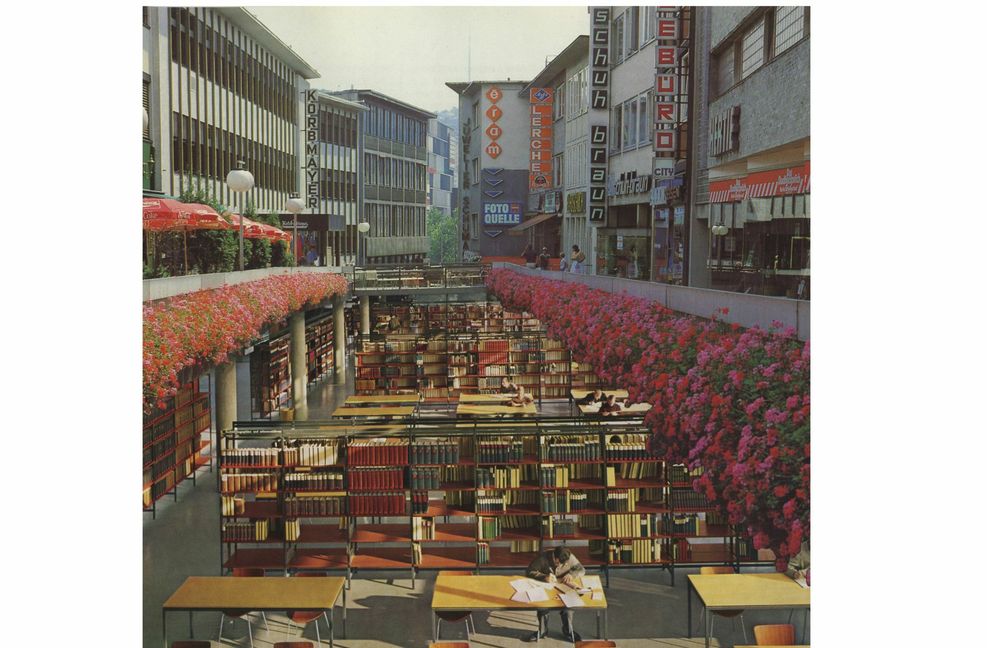 Bibliothek großer Lesesaal. 2019, Collage